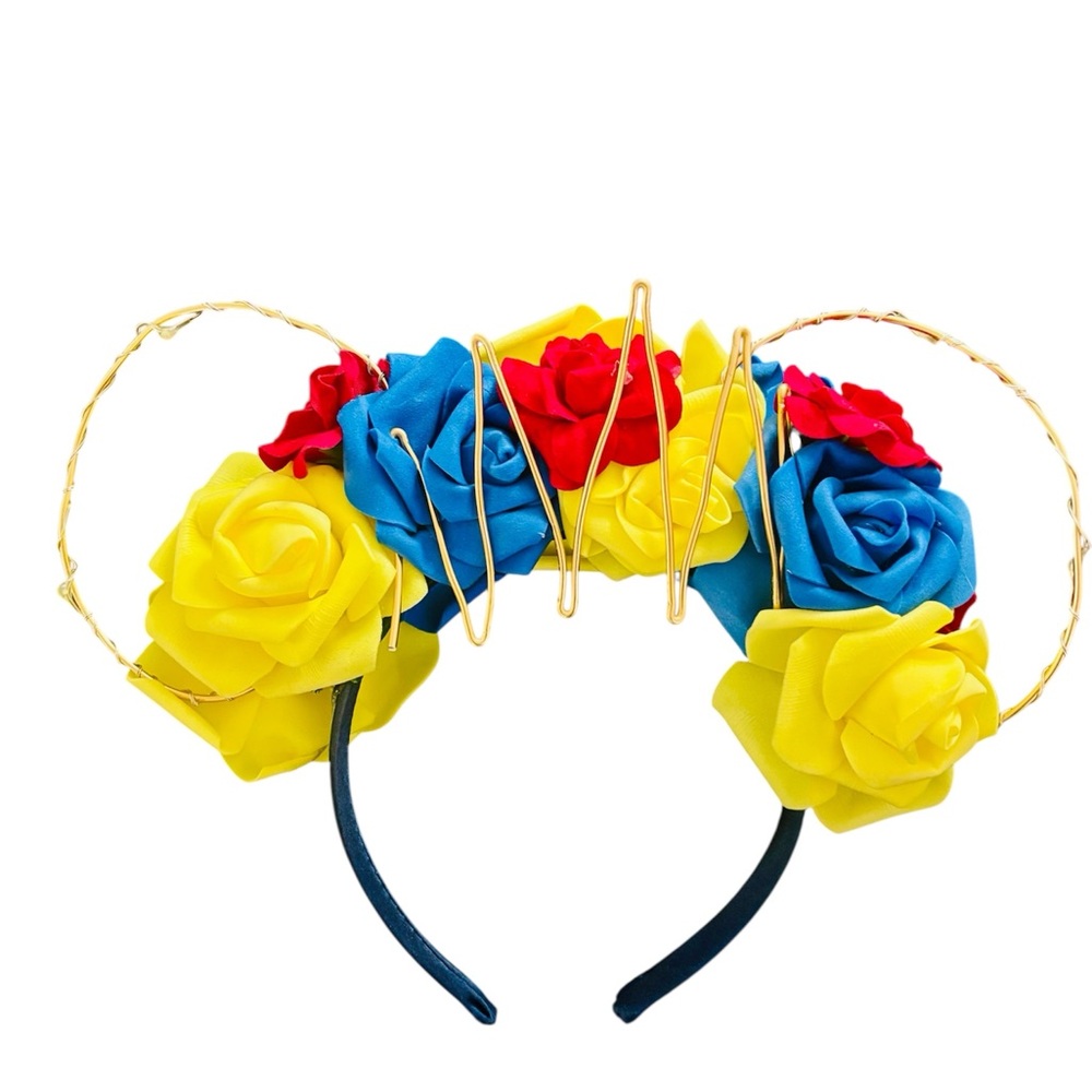 DISNEY themed custom made Minnie Ears Floral Headband w/Crown 💫Lights up ⭐️2/$40